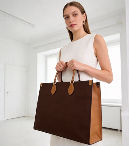Premium PU Leather Top Handle Tote Luxe Bag