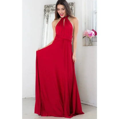Multi-worn V-neck Vestidos De Fiesta Long Sexy Maxi Dress