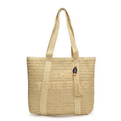 Large capacity woven straw woven bag