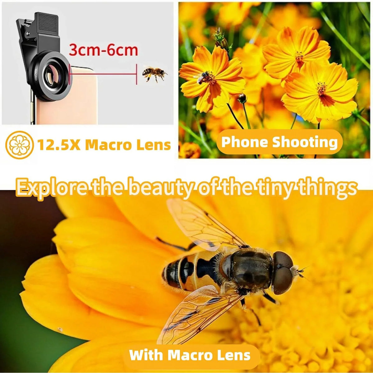 2in1 Phone Camera Lens Kit 12.5X Macro Lens