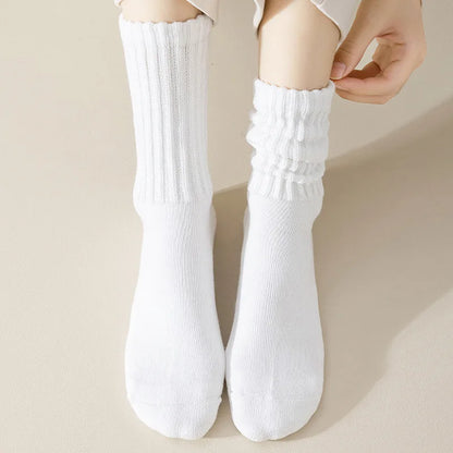 6 Pairs  Mid-Calf Warm Comfortable Casual Stacked Knitted Socks