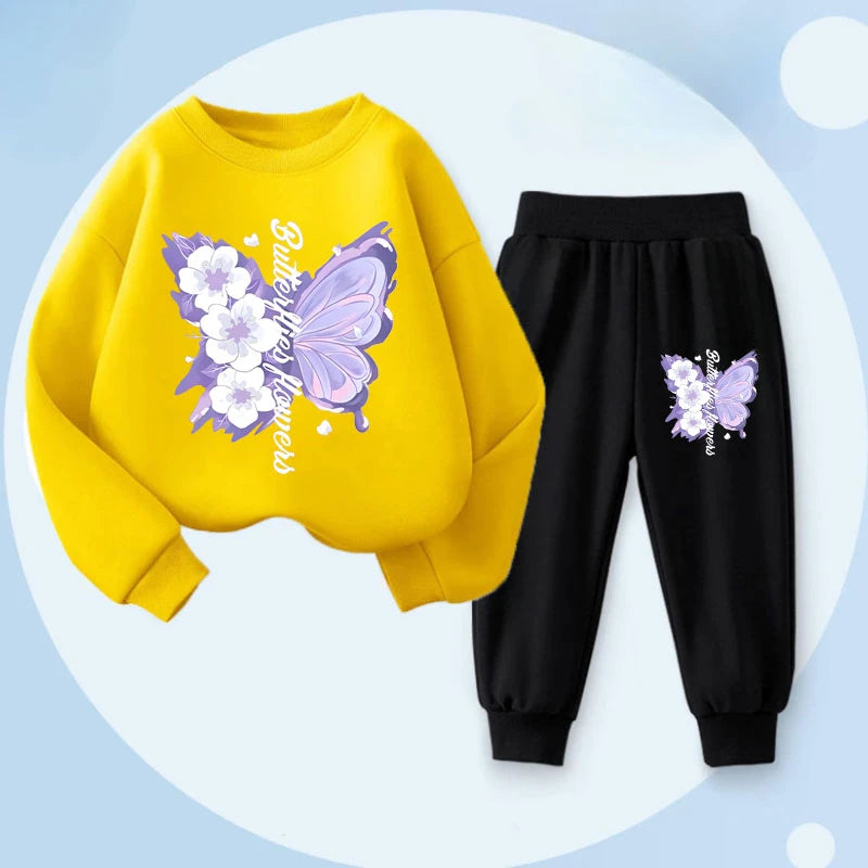 Spring Long Sleeved Top Long Pants Two Piece Sets