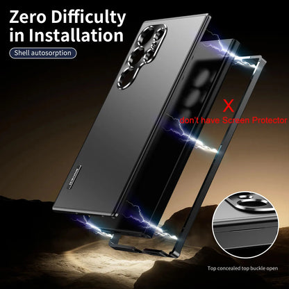 Magnetic Close Aluminum Frame Plastic Back Metal Case Cover