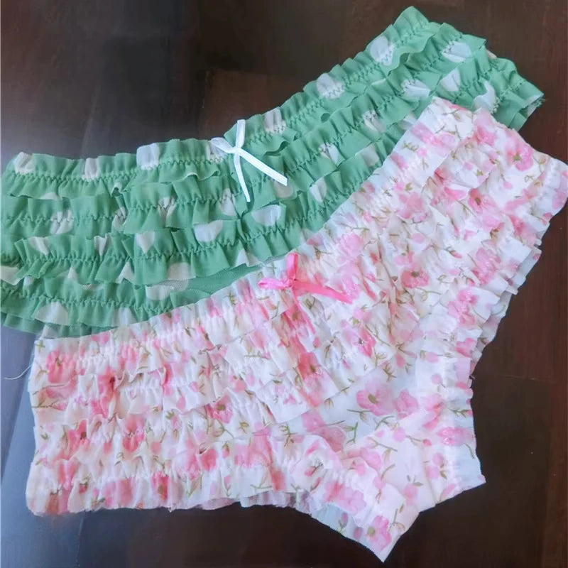 Sexy Low Waist Lingerie Cute Sweet Underwear Cake Layer Lace Briefs