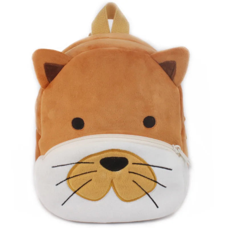 3D School Bags Cartoon Print Plush Kids Backpack Kindergarten Mini Bag