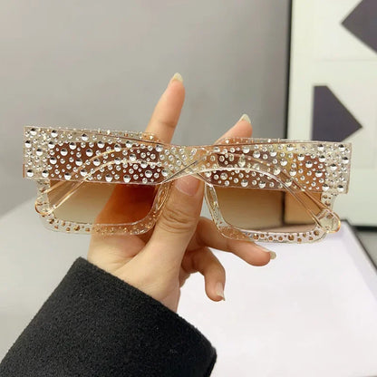 Crystal Square Diamond Big Frame Sunglasses