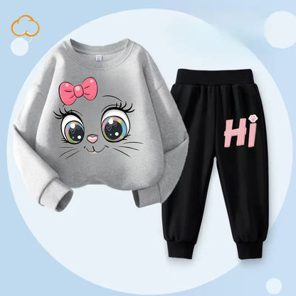 Long Sleeved Hoodies for Girls Spring Pullover Long Pant Sets