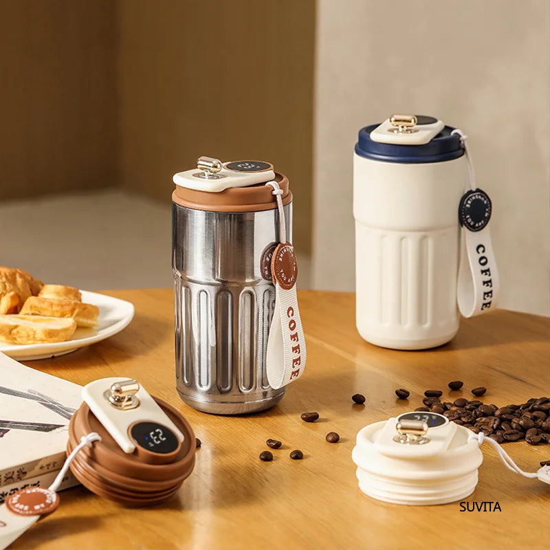 450ML Thermos Water Bottle Smart Display Temperature Stainless Steel Mug