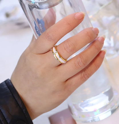 DANA Gold Crystal Ceramic Ring