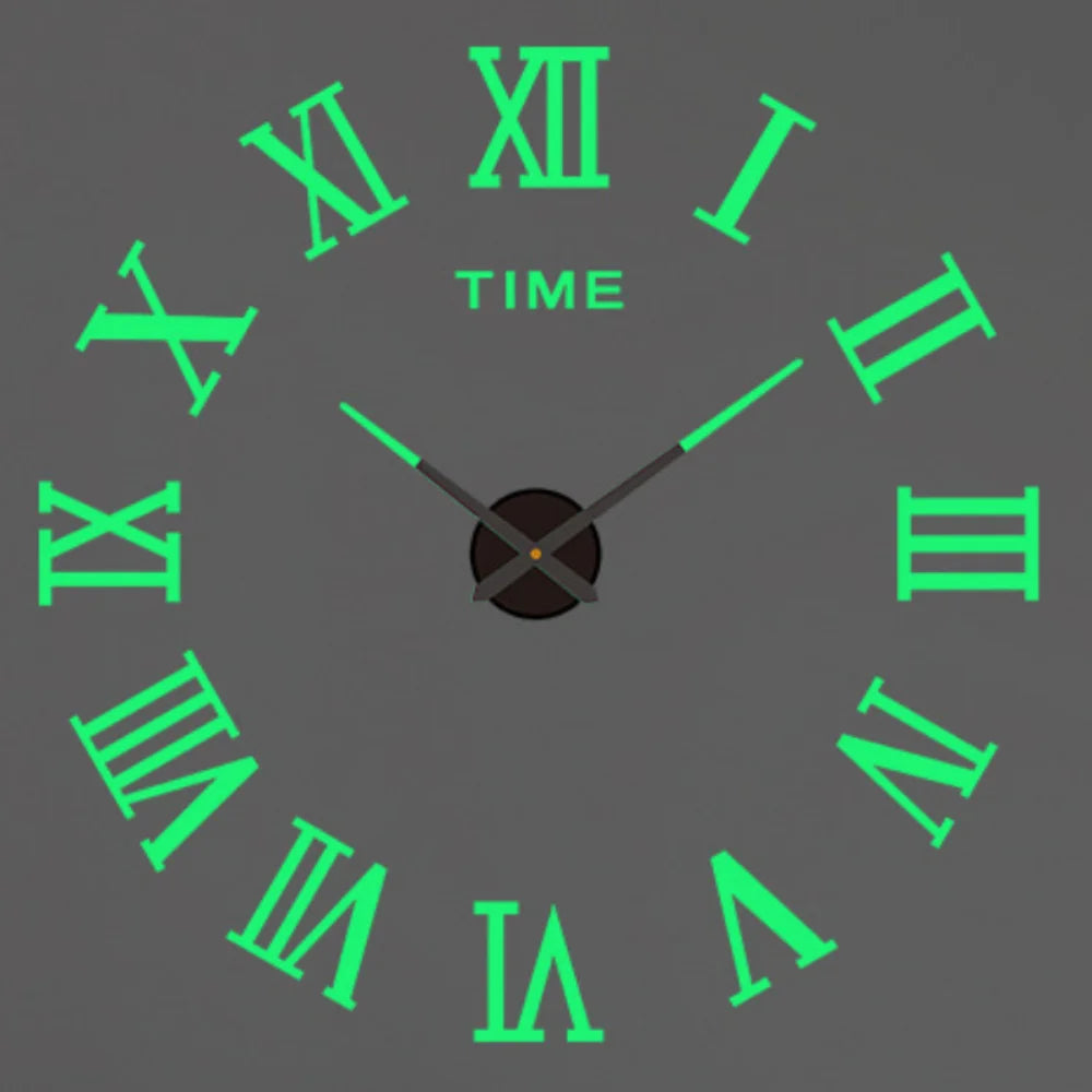 Large Wall 3D DIY Quartz Acrylic Mirror Stickers Clocks