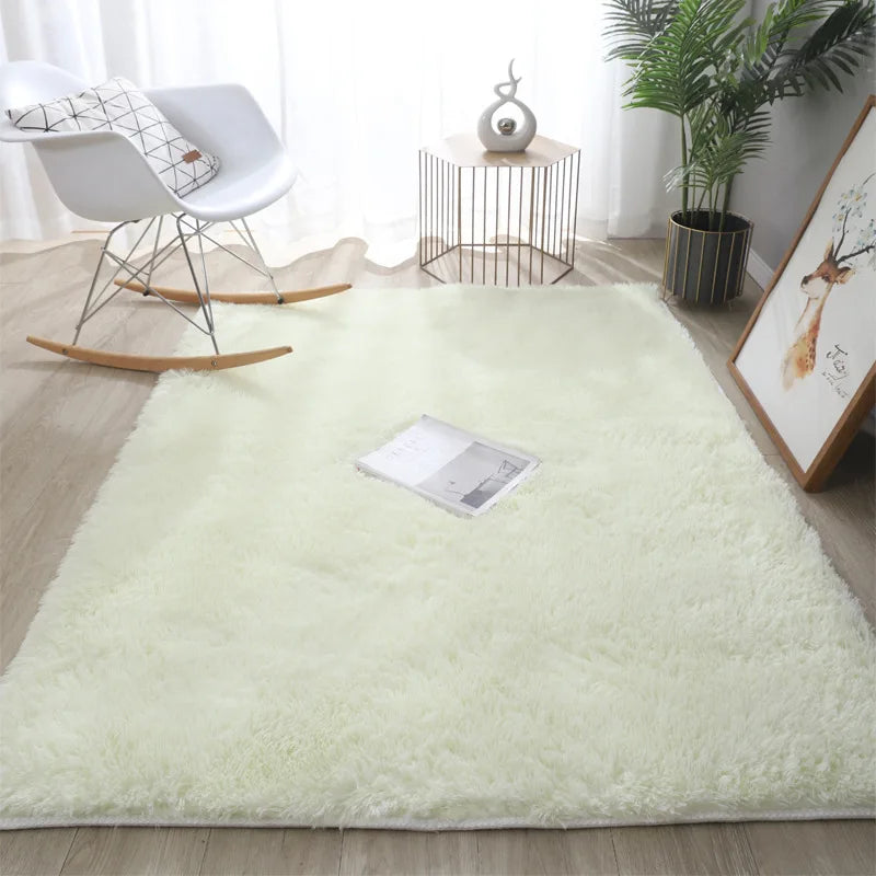 Silk Hair Tie-Dye Carpet Plush Soft Floor Mat Decoration