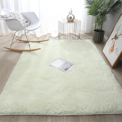 Silk Hair Tie-Dye Carpet Plush Soft Floor Mat Decoration