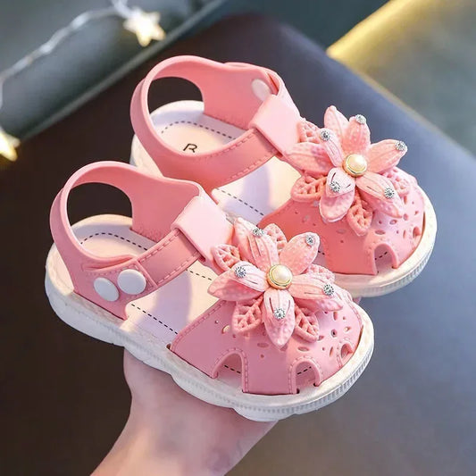 Solid Bow Baby Girls Soft Infant Sandals