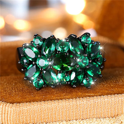 Luxury Green Zircon Stone Engagement Ring