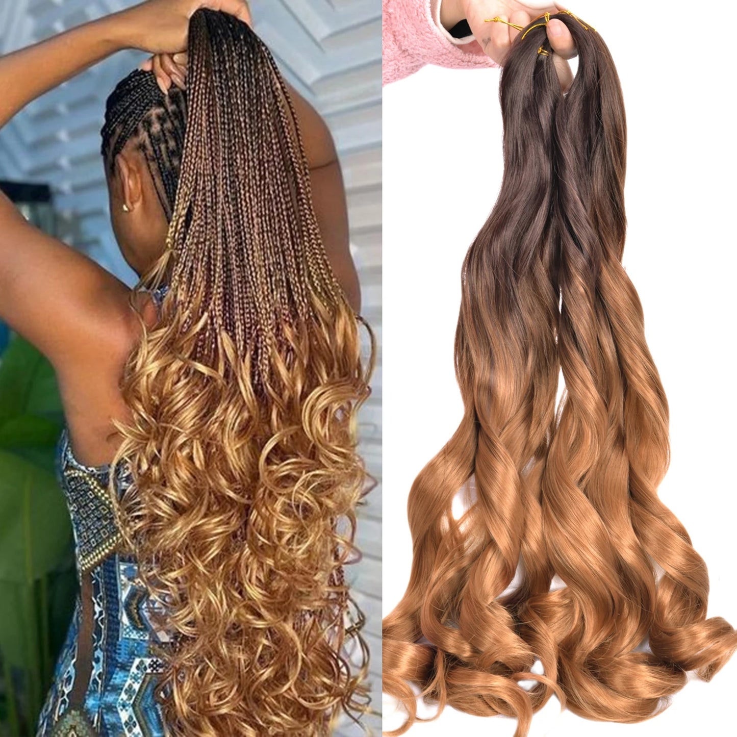 French Curls Braiding Hair 24Inch Hair Extensions