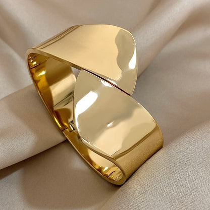 Multiple Vintage Inlaid Rhinestone Zircon Stainless Steel Wide Bangles Bracelets