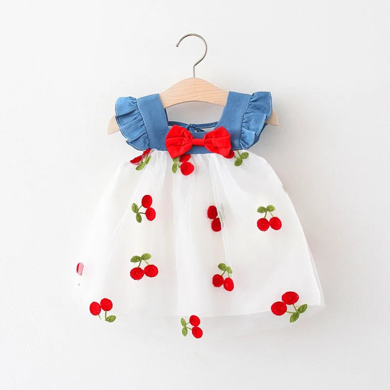 Baby Girl Cherry Mesh Dress