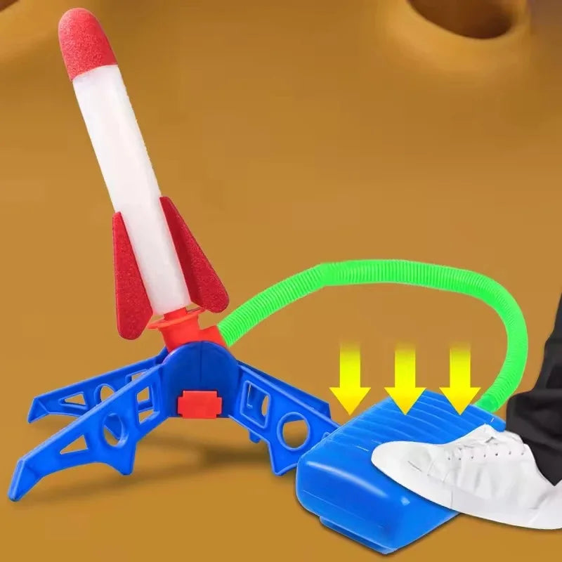 Kids Outdoor Rocket Foot Pump Air Pressing Soaring Rocket Toy