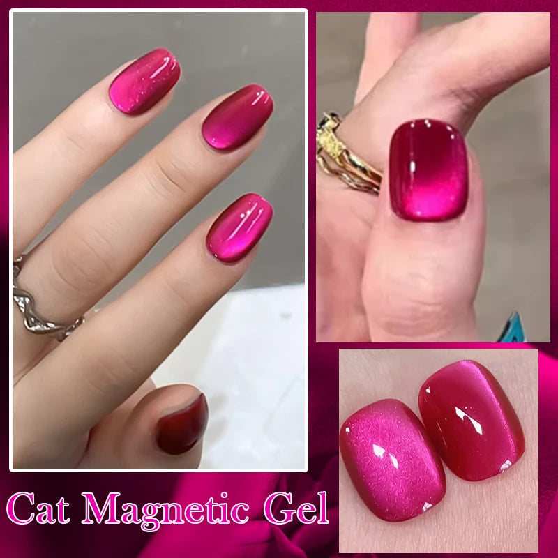 Dark Red Cat Magnetic Gel Nail Polish