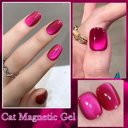 Dark Red Cat Magnetic Gel Nail Polish