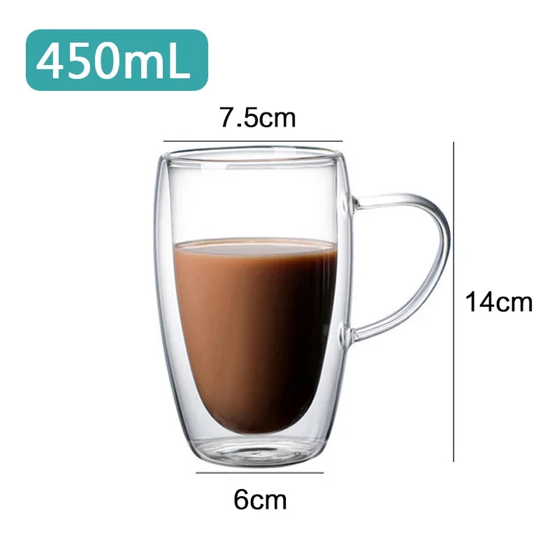 Transparent Glass Coffee Cup Mug