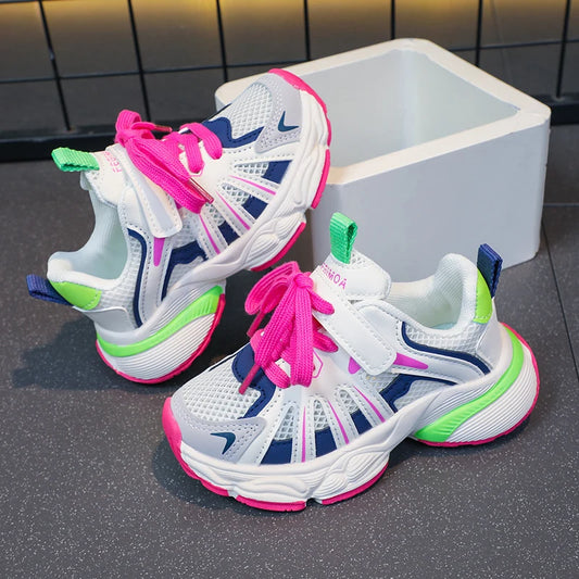 Mesh Breathable Chunky Non Slip Lace Up Sneakers