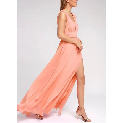 Vestido largo sexy sin espalda