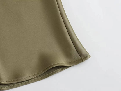 Faldas largas informales de satén de talle alto