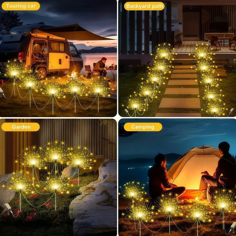 4pcs/6pcs Outdoor Solar Garden Lights Outdoor Solar Smart Firework Lights