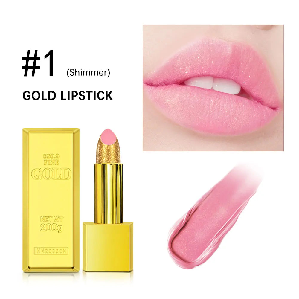 Hallowmas High-pigmented Gold Lipstick Shiny Metallic Matte