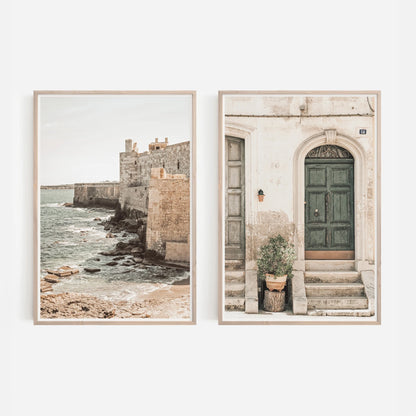 2pcs/set Neutral Olive Tree Shadow Vase Canvas