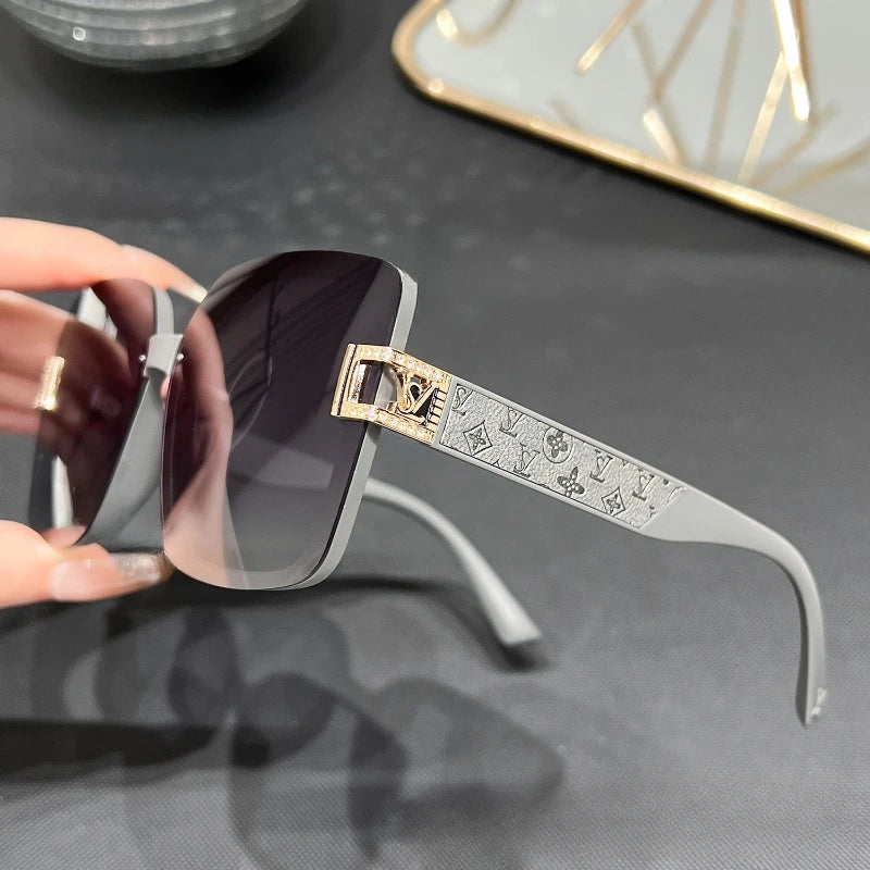 Polarized Square Vintage Leather Sunglasses