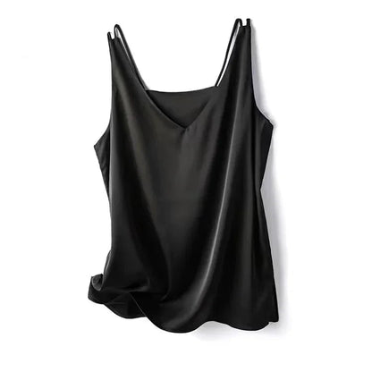 Elegant SILK Satin Sleeveless Blouse