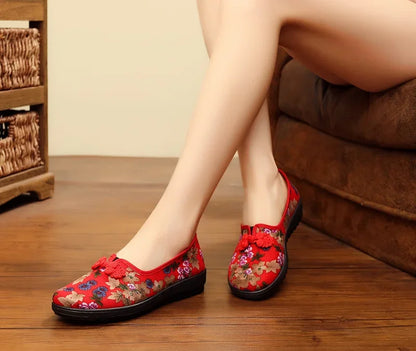 Embroidered Flats Soft Shoes