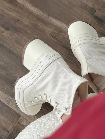 Canvas Lace Up Casual Sneakers