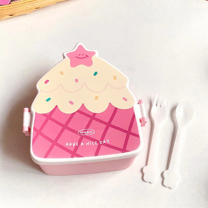 Cartoon Car Bento Rectangular Leakproof Plastic Lunch Box