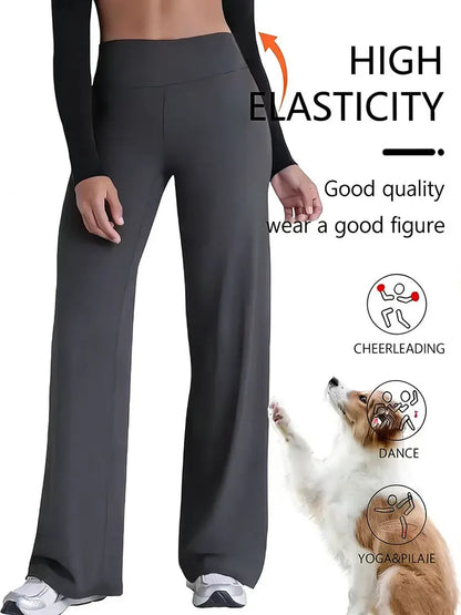 Straight Leg Mid Waist Yoga Running Sport Pants