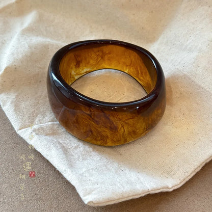 Geometry Wide-edge Dark Grain Bracelets