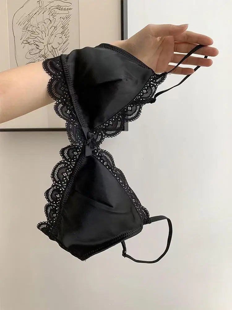 Korean Triangle Cup Bow Lace Bra