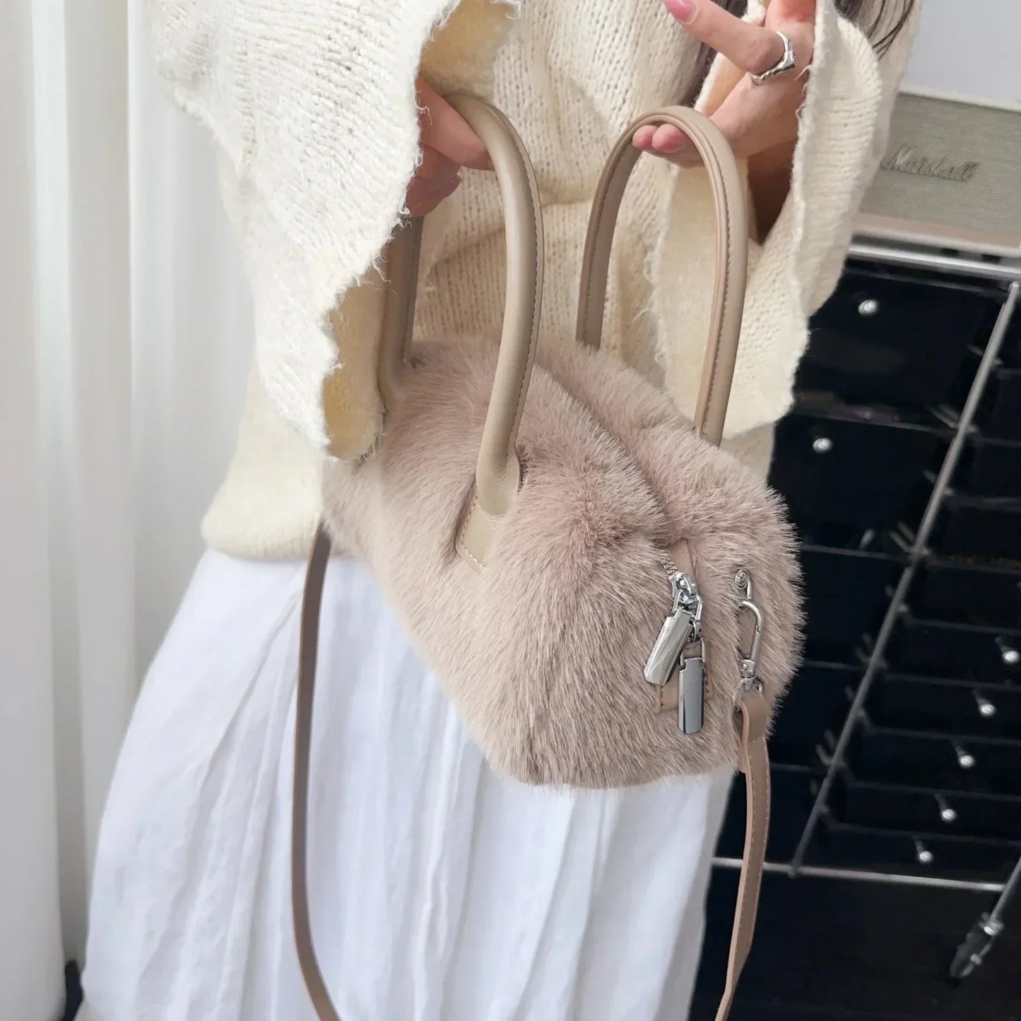 Faux Fur Crossbody Furry Fluffy Handbags