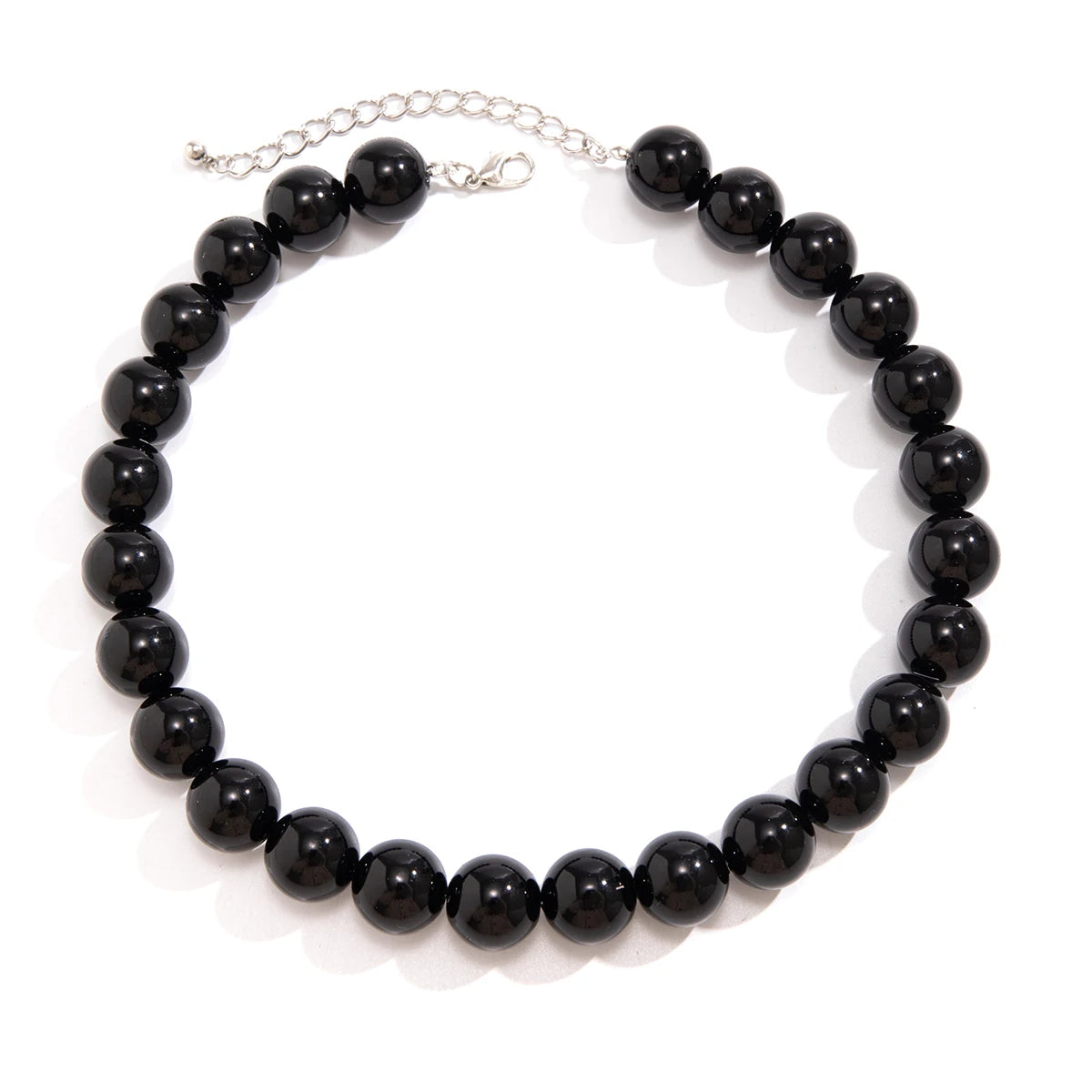 Minimalist Black Acrylic Beaded Choker Retro Exaggerated Large Bead Necklace
