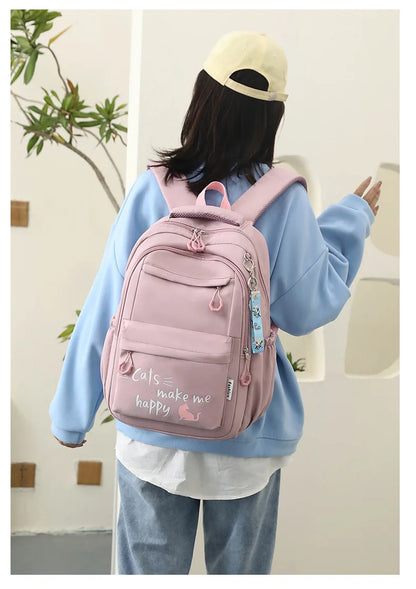 Girl School Bag Backpack Back Pack Pink Schoolbag Kids