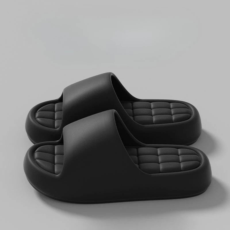 Unisex Bathroom Flat Sandals Thick Platform Slippers