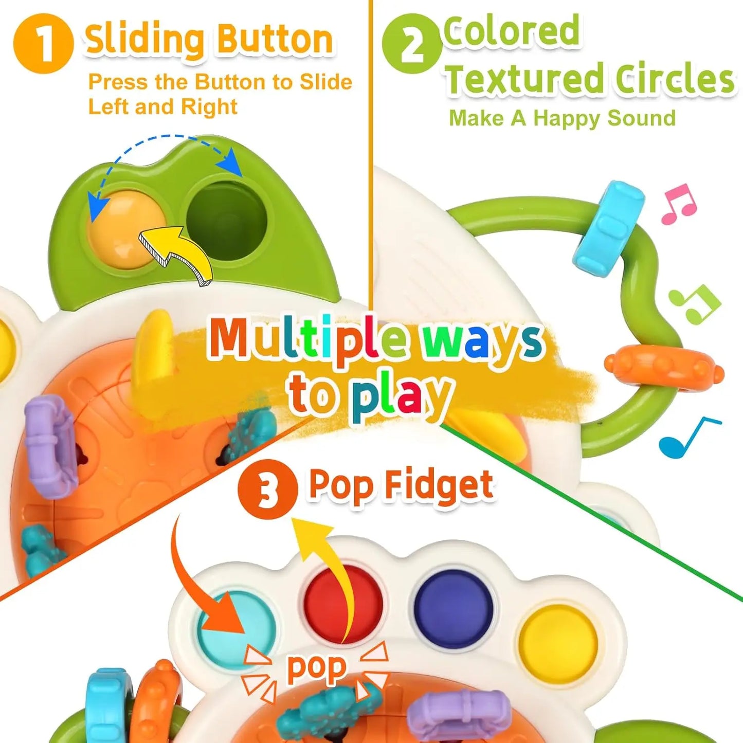 Activity Development Pull String Silicone Teething Rattle Educational Learning Toy