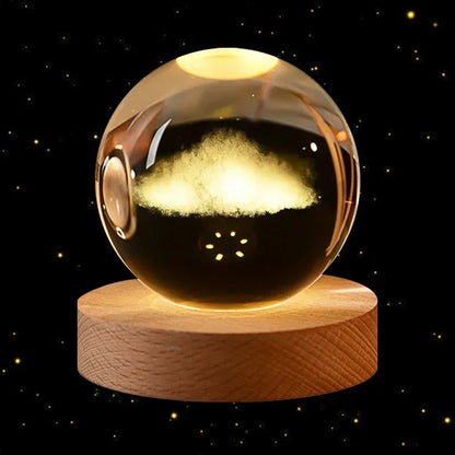 6cm 3D Crystal Ball Glass Ball Planet Earth