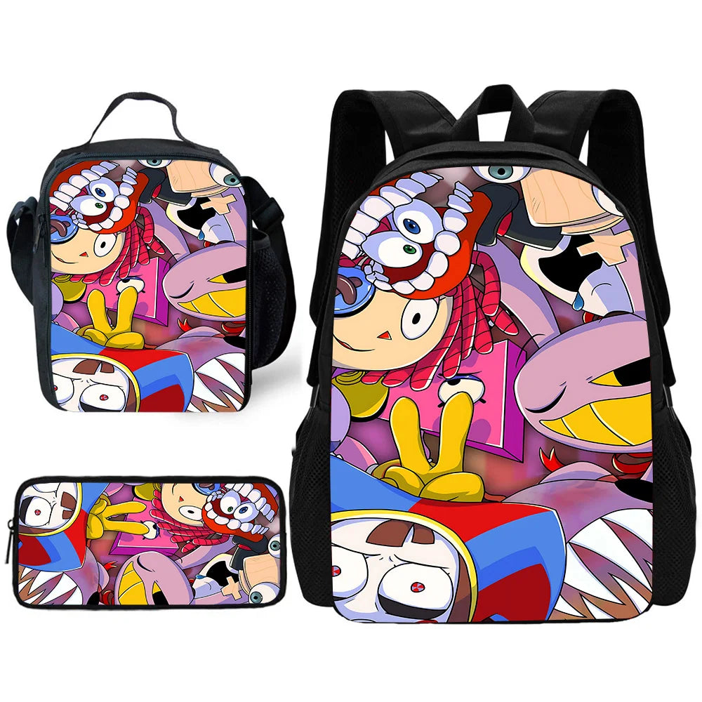 Cartoon A-AmazingS DigitalS Circus Child School Backpack Set