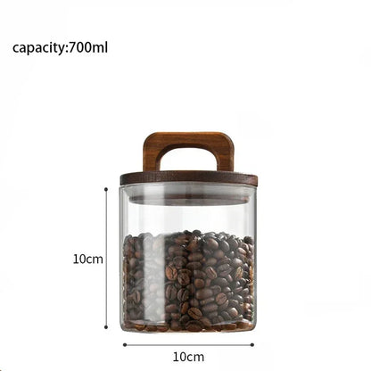 Clear Glass Jar with Bamboo Lid Sealed Canister Food Storage Container