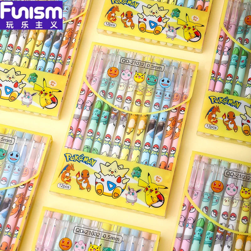 Pikachu cartoon cute pet combination straight stick erasable neutral pen
