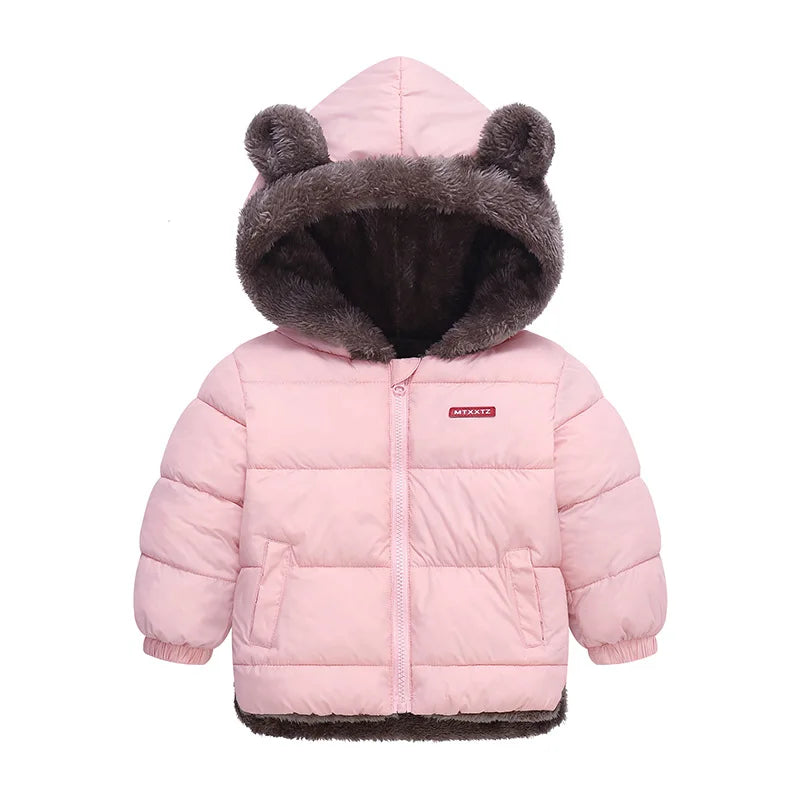 Boys Girls Thick Winter Kids Padded Fleece Warm Cashmere Snowsuit Coats