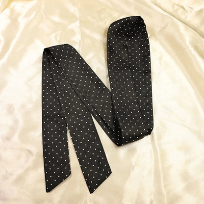 Narrow Long Scarf Polka Dot Tie Bag Ribbon Headband Choker